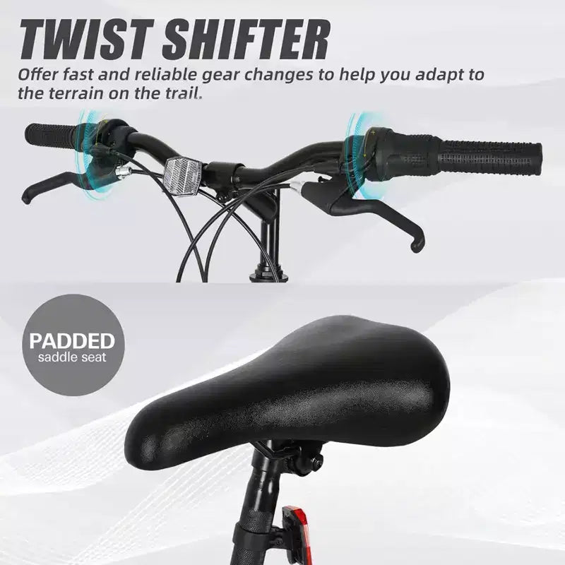 hykolity Mountain Bike 26 pollici MTB Bicicletta 18 velocità Ciclismo per Uomini Adulti Donne Corsa all'aperto Bici sportive fuoristrada Nere Doppia sospensione completa