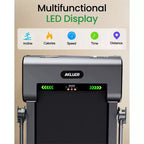 Akluer Tapis Roulant Pieghevole con Inclinazione Automatica del 13%, Tapis Roulant da Scrivania da 2,5 HP con Manubrio e Telecomando, Display LED per Corsa in Ufficio a Casa