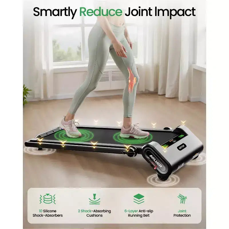 Akluer Tapis Roulant Pieghevole con Inclinazione Automatica del 13%, Tapis Roulant da Scrivania da 2,5 HP con Manubrio e Telecomando, Display LED per Corsa in Ufficio a Casa