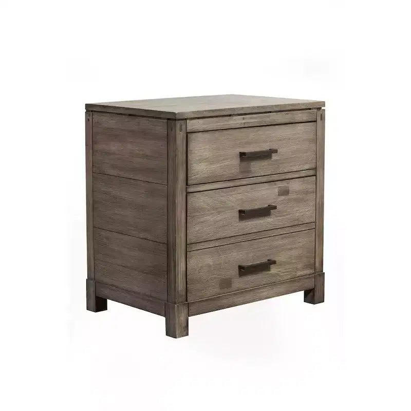 Alpine Furniture,Sydney 2 Drawer Nightstand, Weathered Grey