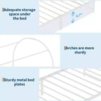 Acekool Twin Size Canopy Bed Frame with Upholstered Headboard, Metal Platform Kids Bed, Strong Slats, No Box Spring Needed