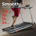 Tapis Roulant Pieghevole Intelligente Sunny Health & Fitness con 15 Livelli di Inclinazione Automatica, Nastro da Corsa Largo 50 cm e Connettività all'App SunnyFit tramite Bluetooth
