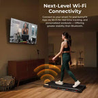 Tapis Roulant Intelligente Camminata Sunny Health & Fitness Treadpad 100 con Wi-Fi, Bluetooth, Ammortizzazione e Design Pieghevole Sotto Scrivania