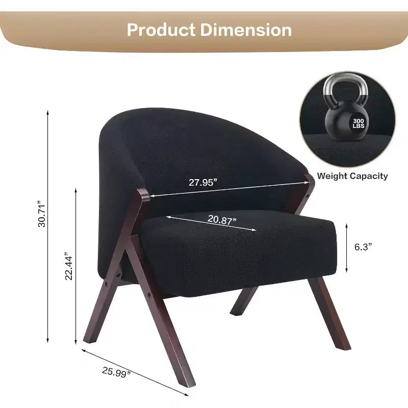 Modern Accent Chair, Mid Century Accent Chair with PU, Upholstered Comfy Reading Chair, Armless Side Sofa Chair for Living Room Bedroom