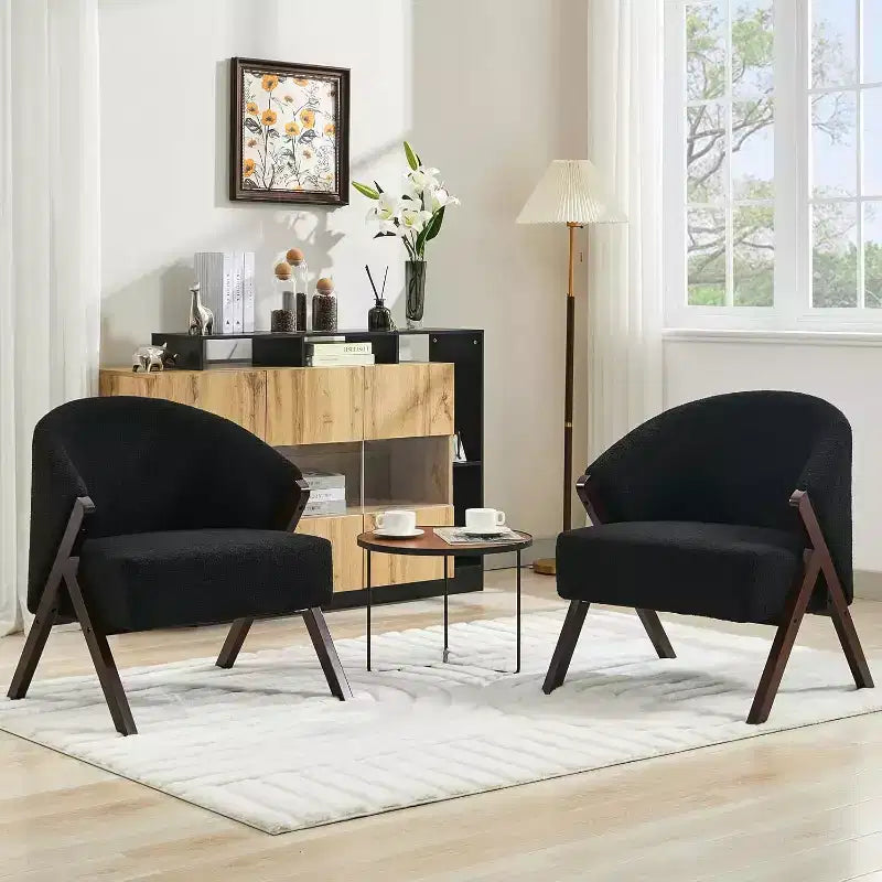 Modern Accent Chair, Mid Century Accent Chair with PU, Upholstered Comfy Reading Chair, Armless Side Sofa Chair for Living Room Bedroom