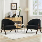 Modern Accent Chair, Mid Century Accent Chair with PU, Upholstered Comfy Reading Chair, Armless Side Sofa Chair for Living Room Bedroom