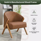 Modern Accent Chair, Mid Century Accent Chair with PU, Upholstered Comfy Reading Chair, Armless Side Sofa Chair for Living Room Bedroom
