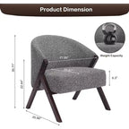 Modern Accent Chair, Mid Century Accent Chair with PU, Upholstered Comfy Reading Chair, Armless Side Sofa Chair for Living Room Bedroom