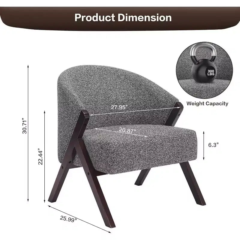 Modern Accent Chair, Mid Century Accent Chair with PU, Upholstered Comfy Reading Chair, Armless Side Sofa Chair for Living Room Bedroom