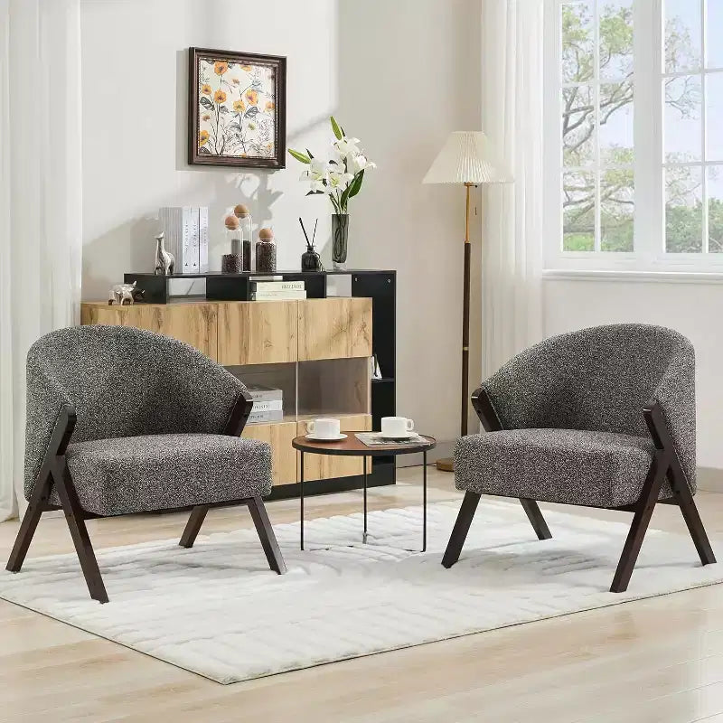 Modern Accent Chair, Mid Century Accent Chair with PU, Upholstered Comfy Reading Chair, Armless Side Sofa Chair for Living Room Bedroom