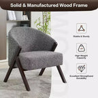 Modern Accent Chair, Mid Century Accent Chair with PU, Upholstered Comfy Reading Chair, Armless Side Sofa Chair for Living Room Bedroom
