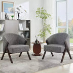 Modern Accent Chair, Mid Century Accent Chair with PU, Upholstered Comfy Reading Chair, Armless Side Sofa Chair for Living Room Bedroom