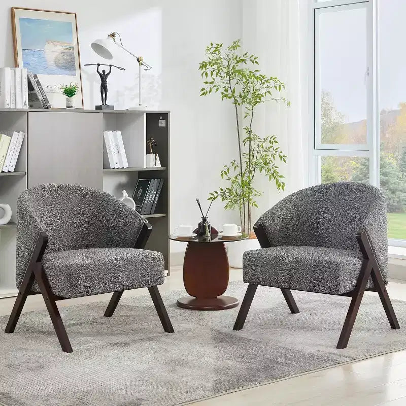 Modern Accent Chair, Mid Century Accent Chair with PU, Upholstered Comfy Reading Chair, Armless Side Sofa Chair for Living Room Bedroom
