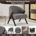 Modern Accent Chair, Mid Century Accent Chair with PU, Upholstered Comfy Reading Chair, Armless Side Sofa Chair for Living Room Bedroom