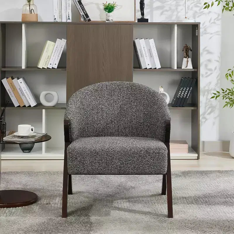 Modern Accent Chair, Mid Century Accent Chair with PU, Upholstered Comfy Reading Chair, Armless Side Sofa Chair for Living Room Bedroom