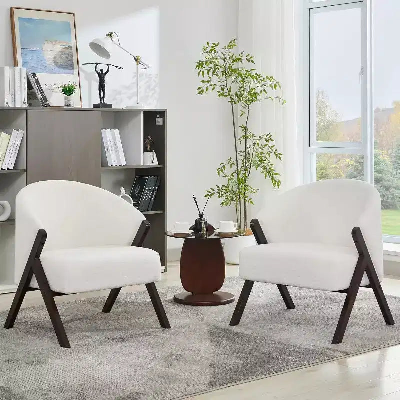 Modern Accent Chair, Mid Century Accent Chair with PU, Upholstered Comfy Reading Chair, Armless Side Sofa Chair for Living Room Bedroom