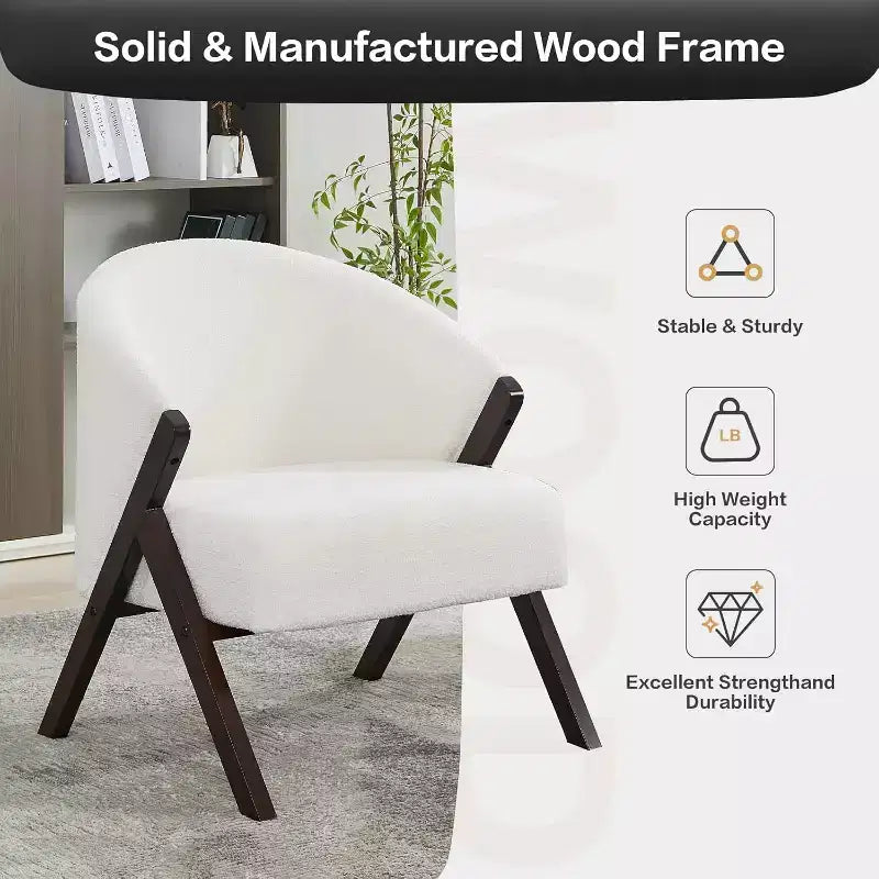 Modern Accent Chair, Mid Century Accent Chair with PU, Upholstered Comfy Reading Chair, Armless Side Sofa Chair for Living Room Bedroom
