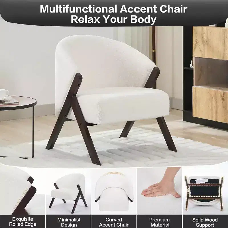 Modern Accent Chair, Mid Century Accent Chair with PU, Upholstered Comfy Reading Chair, Armless Side Sofa Chair for Living Room Bedroom