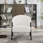 Modern Accent Chair, Mid Century Accent Chair with PU, Upholstered Comfy Reading Chair, Armless Side Sofa Chair for Living Room Bedroom