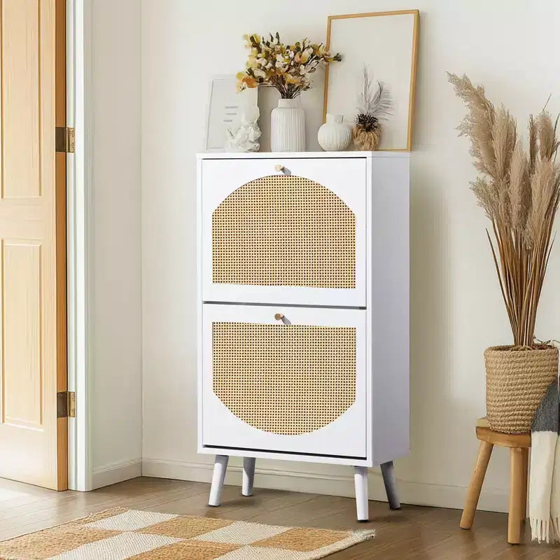 Karl Home 2 cassetti a ribalta bianco truciolare 98cm L Scarpiera