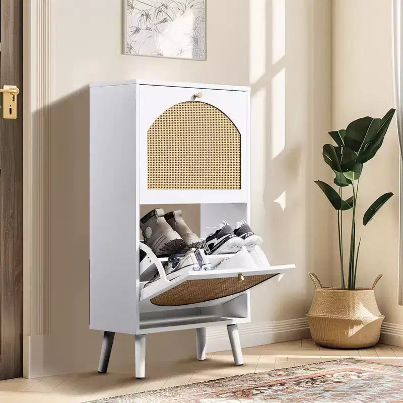 Karl Home 2 cassetti a ribalta bianco truciolare 98cm L Scarpiera