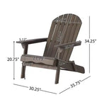 GDFStudio Jasper Outdoor Acacia Wood 5 Piece Adirondack Chair and Fire Pit Table Set