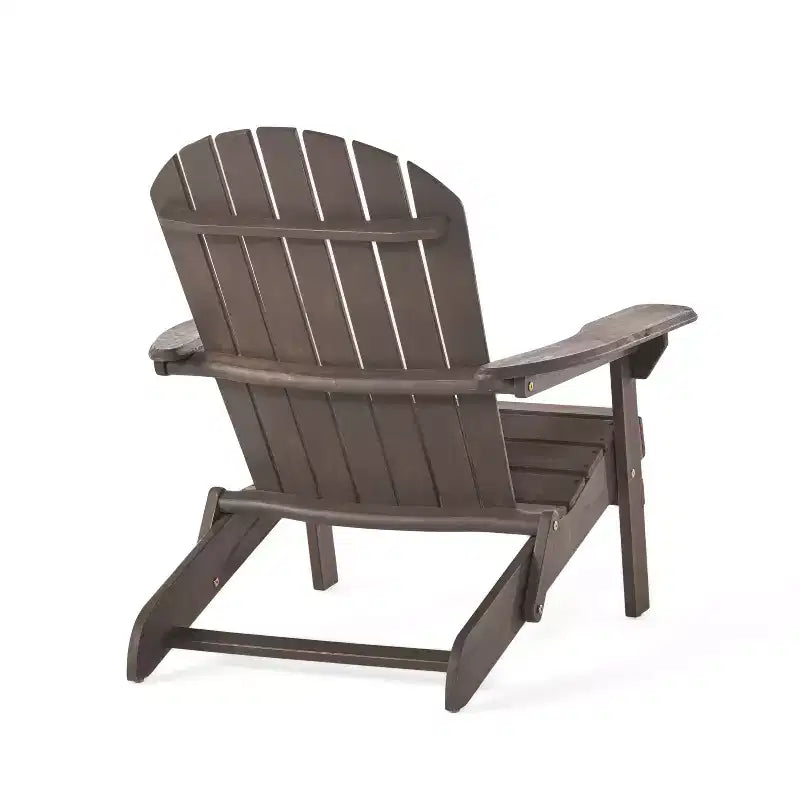 GDFStudio Jasper Outdoor Acacia Wood 5 Piece Adirondack Chair and Fire Pit Table Set