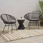 Christopher Knight Home San Antonio sedie da esterno in vimini intrecciato con cuscini (set di 2)