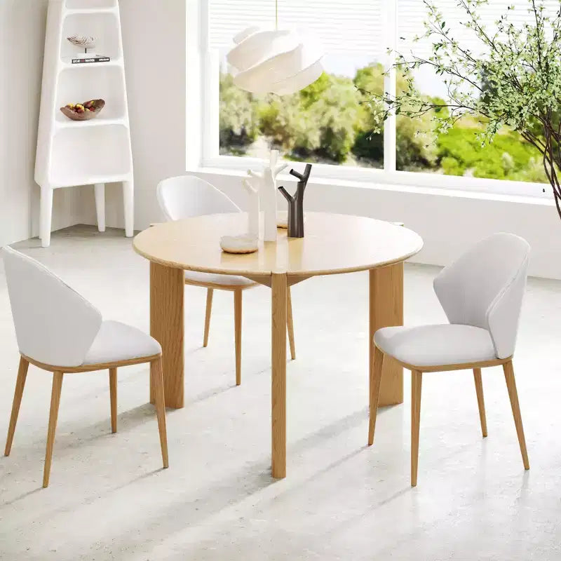 PexFix 42 x 42 Tavolo da pranzo rotondo in legno massello per 4 persone, tavolo da cucina moderno in stile rustico, piccolo tavolo circolare per cucina, soggiorno, colore naturale