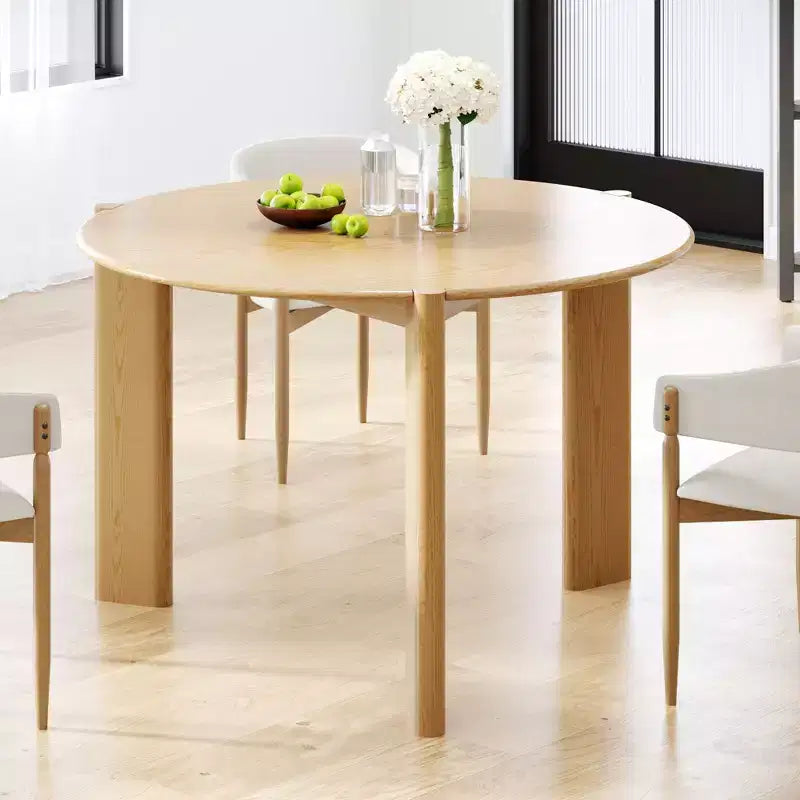 PexFix 42 x 42 Tavolo da pranzo rotondo in legno massello per 4 persone, tavolo da cucina moderno in stile rustico, piccolo tavolo circolare per cucina, soggiorno, colore naturale