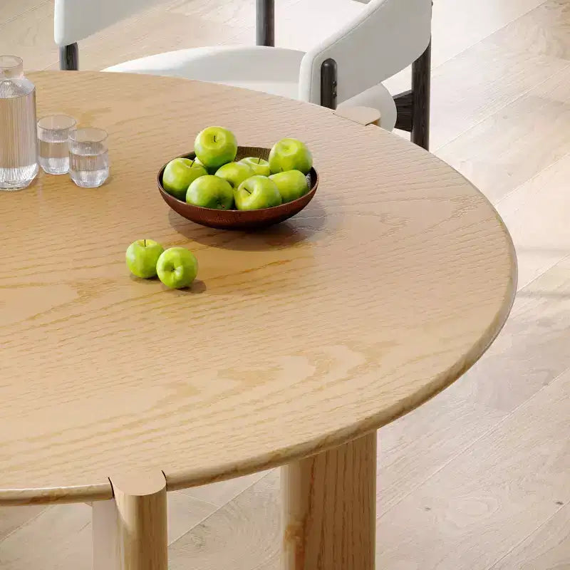 PexFix 42 x 42 Tavolo da pranzo rotondo in legno massello per 4 persone, tavolo da cucina moderno in stile rustico, piccolo tavolo circolare per cucina, soggiorno, colore naturale