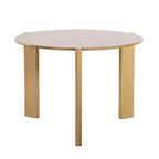 PexFix 42 x 42 Tavolo da pranzo rotondo in legno massello per 4 persone, tavolo da cucina moderno in stile rustico, piccolo tavolo circolare per cucina, soggiorno, colore naturale