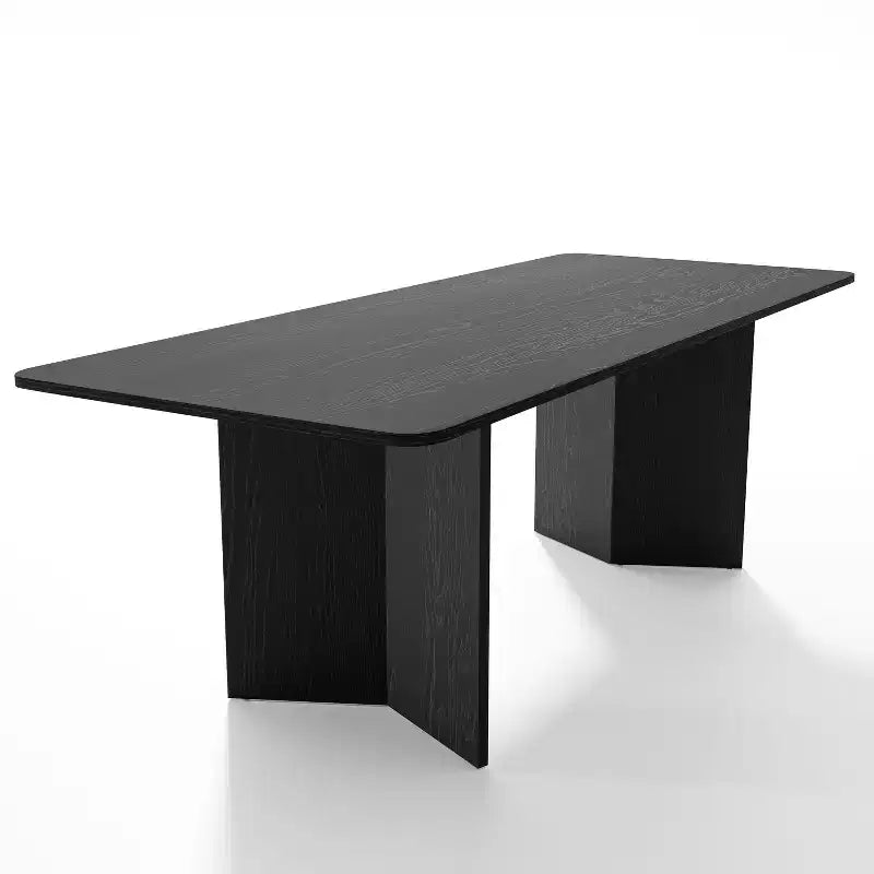PexFix 79 x 33.5 Tavolo da Pranzo in Legno Massello Stile Rustico con Gambe a V e Piano Quadrato in Legno per Sale da Pranzo Moderne e Riunioni di Famiglia Nero