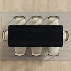 PexFix 79 x 33.5 Tavolo da Pranzo in Legno Massello Stile Rustico con Gambe a V e Piano Quadrato in Legno per Sale da Pranzo Moderne e Riunioni di Famiglia Nero