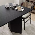 PexFix 79 x 33.5 Tavolo da Pranzo in Legno Massello Stile Rustico con Gambe a V e Piano Quadrato in Legno per Sale da Pranzo Moderne e Riunioni di Famiglia Nero