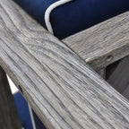 Courtyard Casual Driftwood Gray Teak Modern North Shore Outdoor Club Chair with Cushions