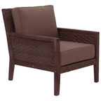 Courtyard Casual Buena Vista II Club Chair Stained Eucalyptus Wood KD Sunbrella Fabric