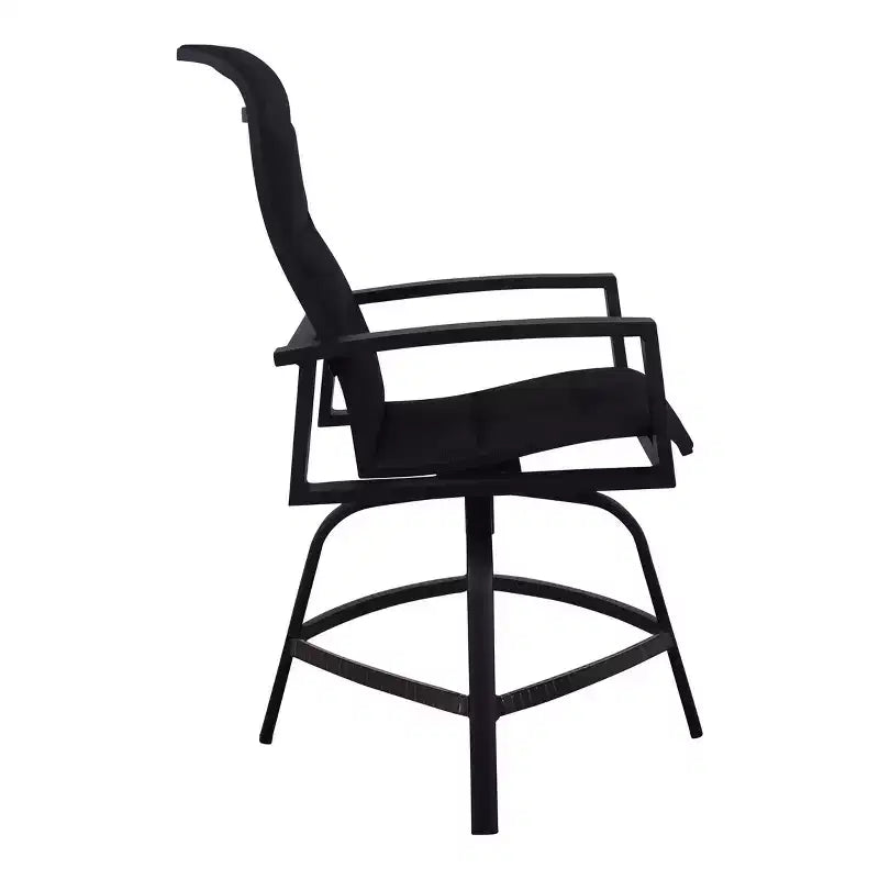 Horizon Balcony Padded Sling Swivel Stool Alum frame in powder coating.