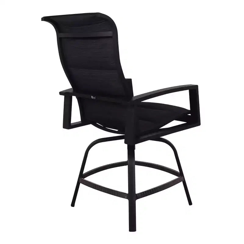 Horizon Balcony Padded Sling Swivel Stool Alum frame in powder coating.