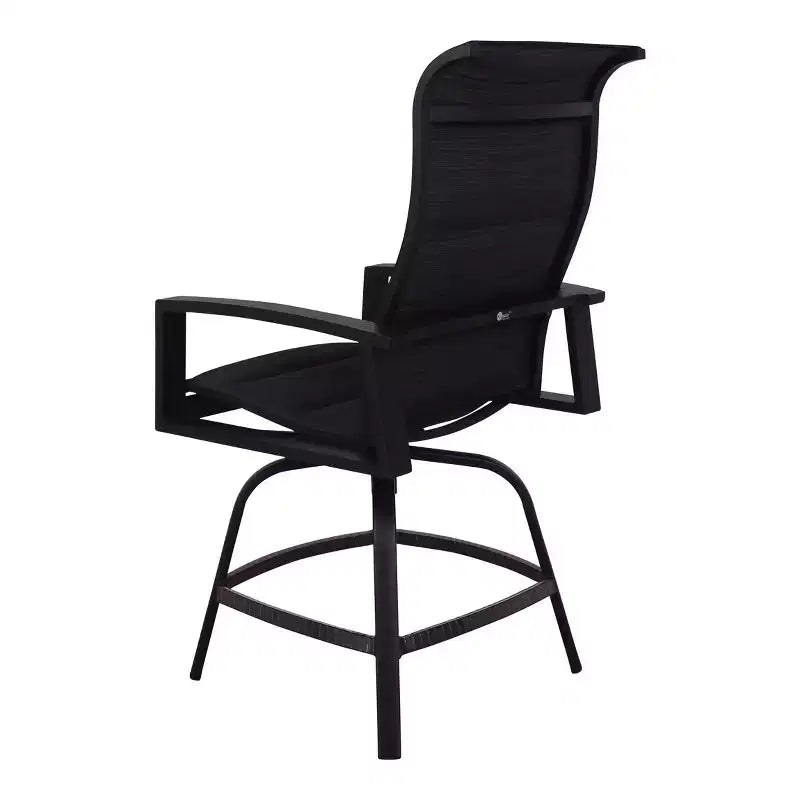 Horizon Balcony Padded Sling Swivel Stool Alum frame in powder coating.