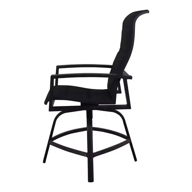 Horizon Balcony Padded Sling Swivel Stool Alum frame in powder coating.