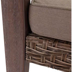 Courtyard Casual Bridgeport II Dining Arm Chair Stained Eucalyptus Wood Knock Down Packing Cushion Packed in Box but Priced Seperaely