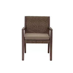 Courtyard Casual Bridgeport II Dining Arm Chair Stained Eucalyptus Wood Knock Down Packing Cushion Packed in Box but Priced Seperaely