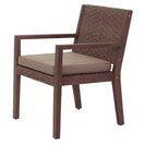 Courtyard Casual Bridgeport II Dining Arm Chair Stained Eucalyptus Wood Knock Down Packing Cushion Packed in Box but Priced Seperaely