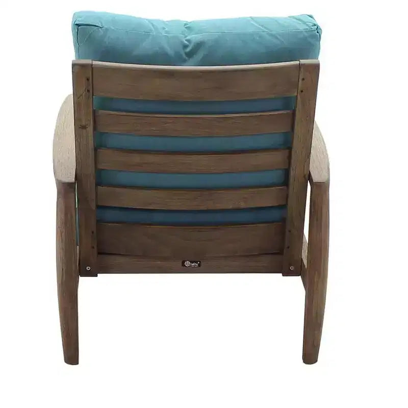 Courtyard Casual Avalon FSC Teak Lounge chair, Teak in Heather Gray finish Sling deck under cushion for comfort Sunbrella Fabric