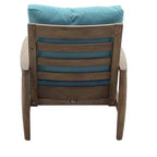 Courtyard Casual Avalon FSC Teak Lounge chair, Teak in Heather Gray finish Sling deck under cushion for comfort Sunbrella Fabric