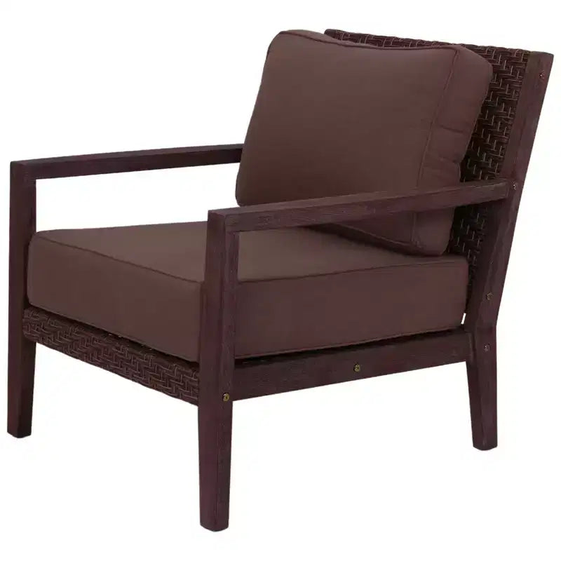 Courtyard Casual Bridgeport II Club Chair Stained Eucalyptus Wood KD Sunbrella Fabric