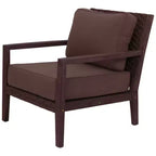 Courtyard Casual Bridgeport II Club Chair Stained Eucalyptus Wood KD Sunbrella Fabric