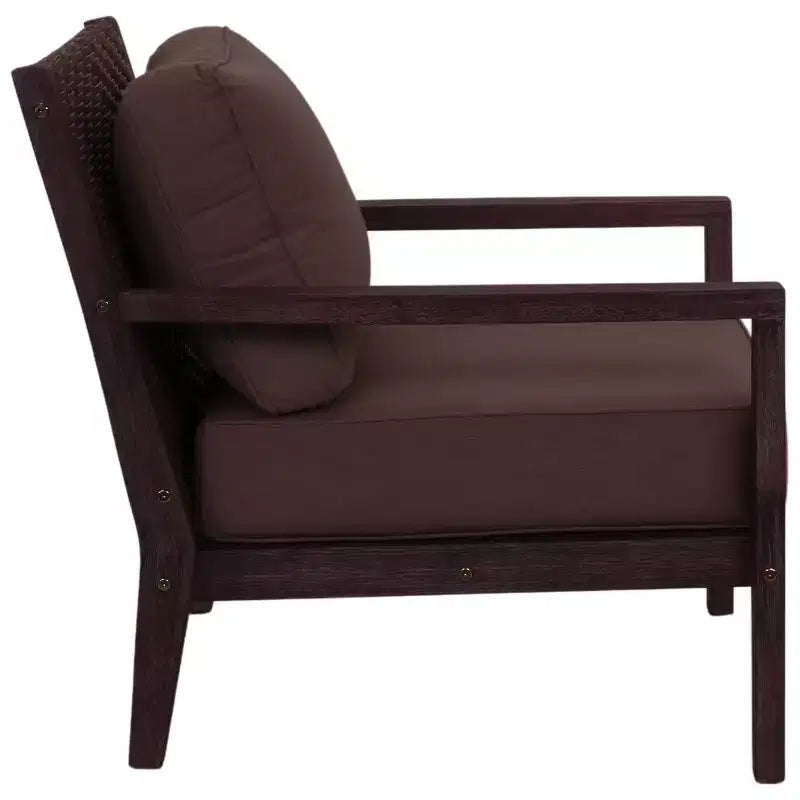 Courtyard Casual Bridgeport II Club Chair Stained Eucalyptus Wood KD Sunbrella Fabric