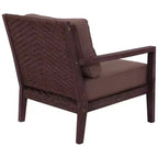 Courtyard Casual Bridgeport II Club Chair Stained Eucalyptus Wood KD Sunbrella Fabric